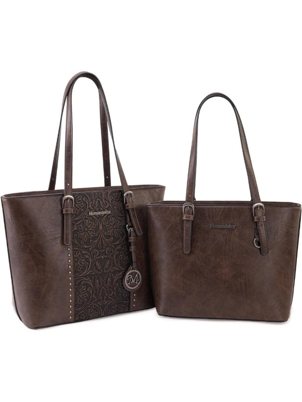 Stylish Embossed Tote Bag & Handbag Set for Women - Chic 2-Piece Purse